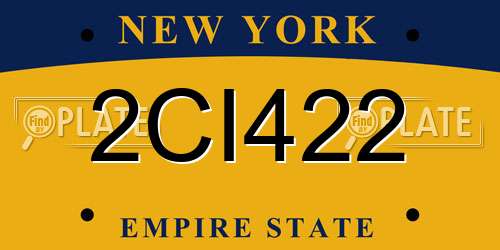 2CI422 New York License Plate