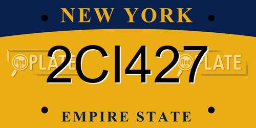 2CI427 New York License Plate