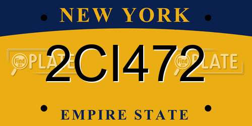 2CI472 New York License Plate