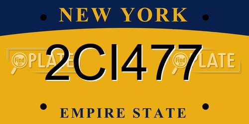 2CI477 New York License Plate