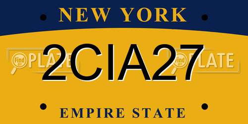 2CIA27 New York License Plate