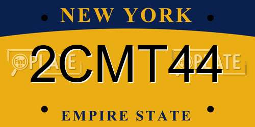 2CMT44 New York License Plate