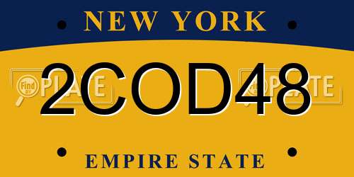 2COD48 New York License Plate