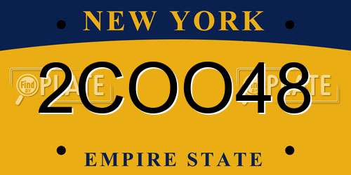 2COO48 New York License Plate