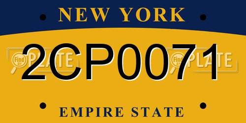 2CP0071 New York License Plate