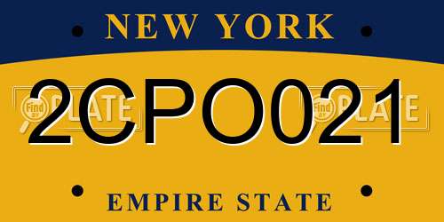 2CPO021 New York License Plate