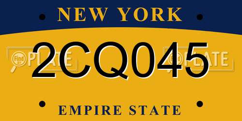 2CQ045 New York License Plate