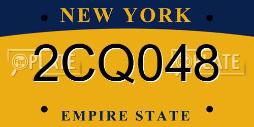 2CQ048 New York License Plate