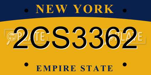 2CS3362 New York License Plate
