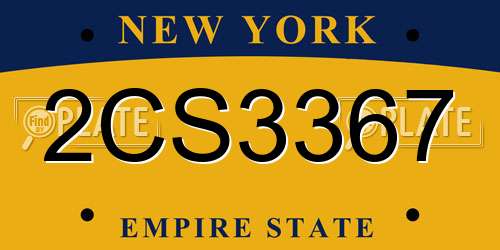 2CS3367 New York License Plate