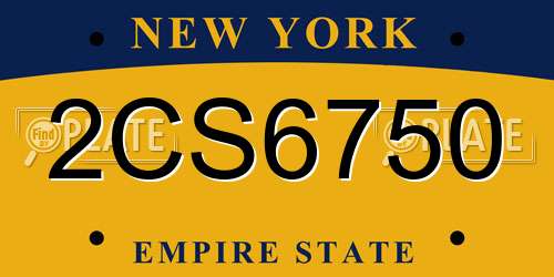 2CS6750 New York License Plate