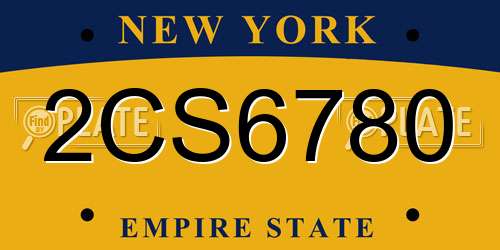 2CS6780 New York License Plate