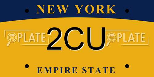 2CU New York License Plate