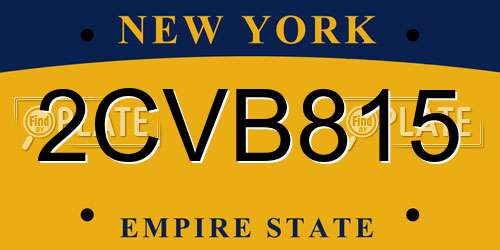 2CVB815 New York License Plate