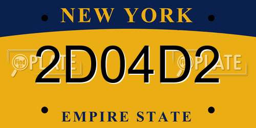 2D04D2 New York License Plate