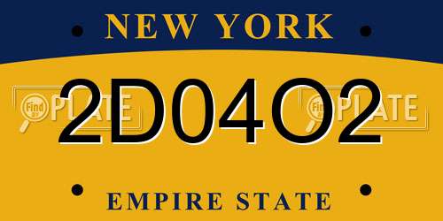 2D04O2 New York License Plate