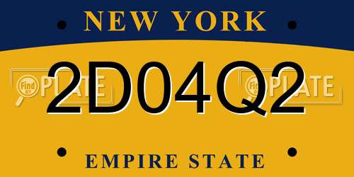 2D04Q2 New York License Plate