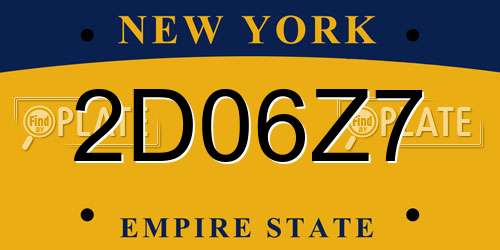 2D06Z7 New York License Plate