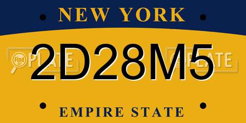 2D28M5 New York License Plate