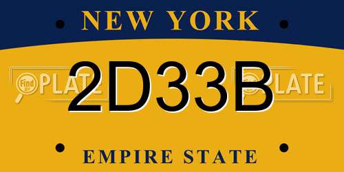 2D33B New York License Plate