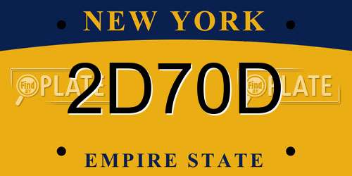 2D70D New York License Plate