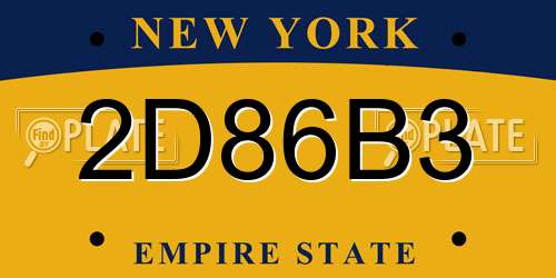 2D86B3 New York License Plate
