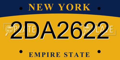 2DA2622 New York License Plate