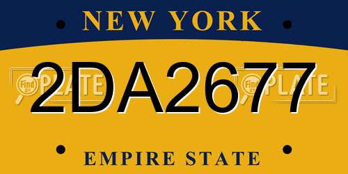 2DA2677 New York License Plate