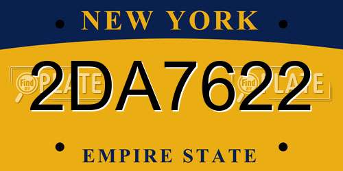 2DA7622 New York License Plate