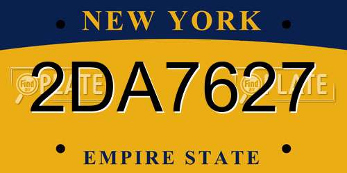 2DA7627 New York License Plate