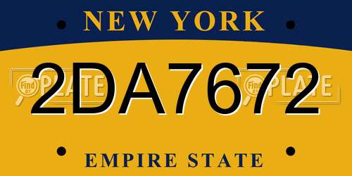 2DA7672 New York License Plate
