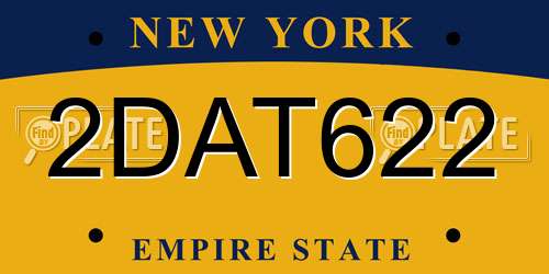 2DAT622 New York License Plate