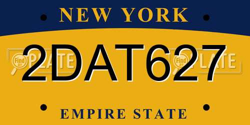 2DAT627 New York License Plate