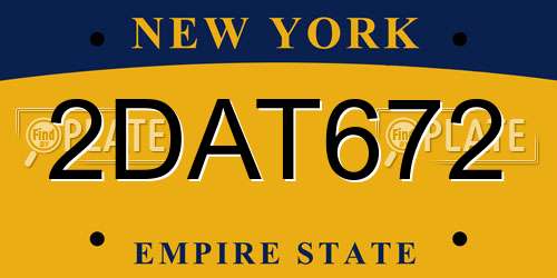 2DAT672 New York License Plate