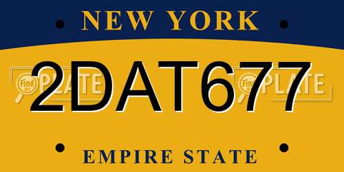 2DAT677 New York License Plate