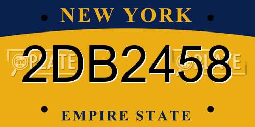 2DB2458 New York License Plate
