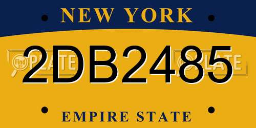 2DB2485 New York License Plate