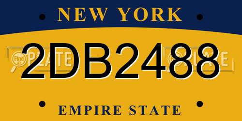 2DB2488 New York License Plate