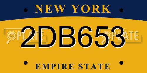 2DB653 New York License Plate