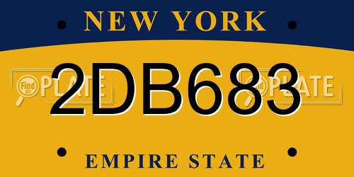 2DB683 New York License Plate