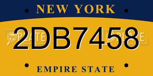 2DB7458 New York License Plate