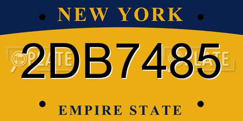 2DB7485 New York License Plate
