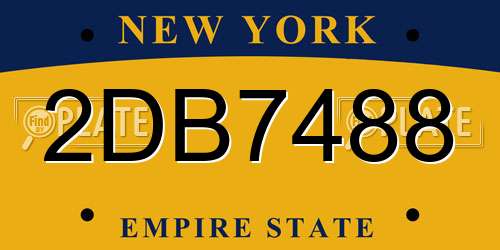 2DB7488 New York License Plate