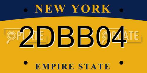 2DBB04 New York License Plate