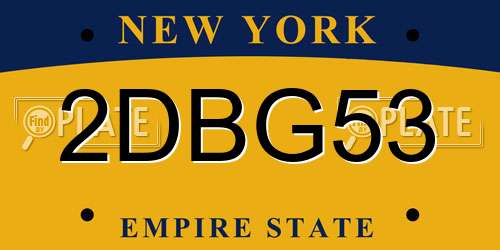 2DBG53 New York License Plate