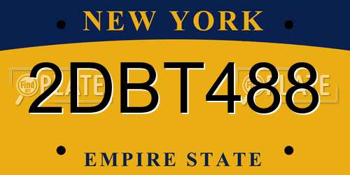 2DBT488 New York License Plate