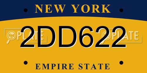 2DD622 New York License Plate
