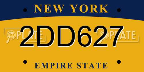 2DD627 New York License Plate