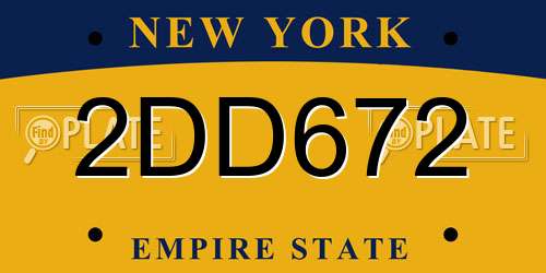 2DD672 New York License Plate