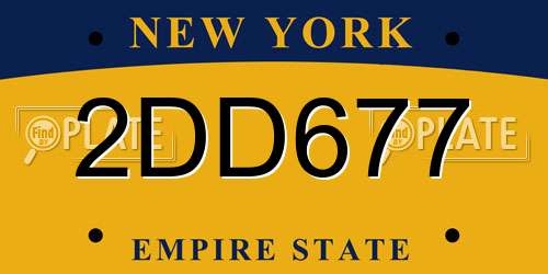 2DD677 New York License Plate